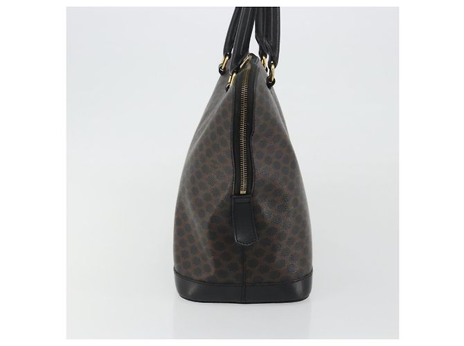 Céline Borsa CELINE Macadam Canvas PVC Pelle Nera Oro Auth mr2677 Nero D'oro - vista 4