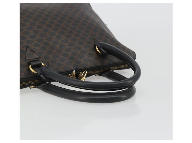 Céline Borsa CELINE Macadam Canvas PVC Pelle Nera Oro Auth mr2677 Nero D'oro - vista 7