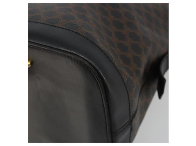 Céline Borsa CELINE Macadam Canvas PVC Pelle Nera Oro Auth mr2677 Nero D'oro - vista 8