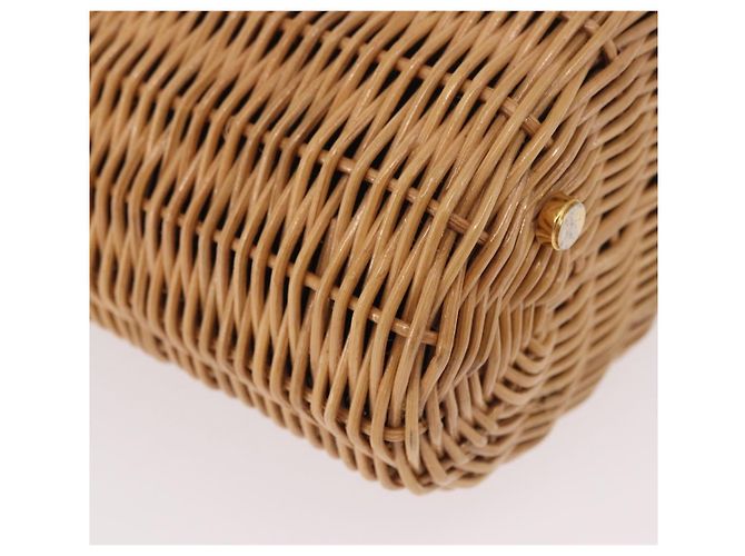 Borsa Salvatore Ferragamo Rattan Gancini Marrone Oro Auth 191683V D'oro - vista 16