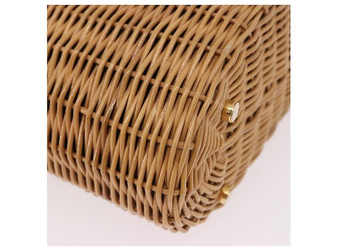 Borsa Salvatore Ferragamo Rattan Gancini Marrone Oro Auth 191683V D'oro - vista 18