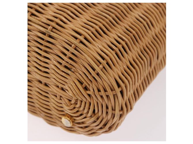 Borsa Salvatore Ferragamo Rattan Gancini Marrone Oro Auth 191683V D'oro - vista 19