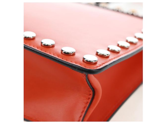 Borsa a Spalla PRADA in Pelle Arancione Argento Auth 190652M - vista 17