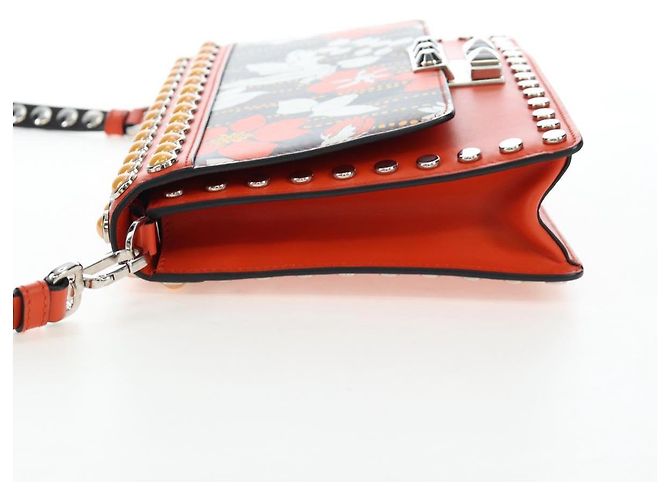 Borsa a Spalla PRADA in Pelle Arancione Argento Auth 190652M - vista 3