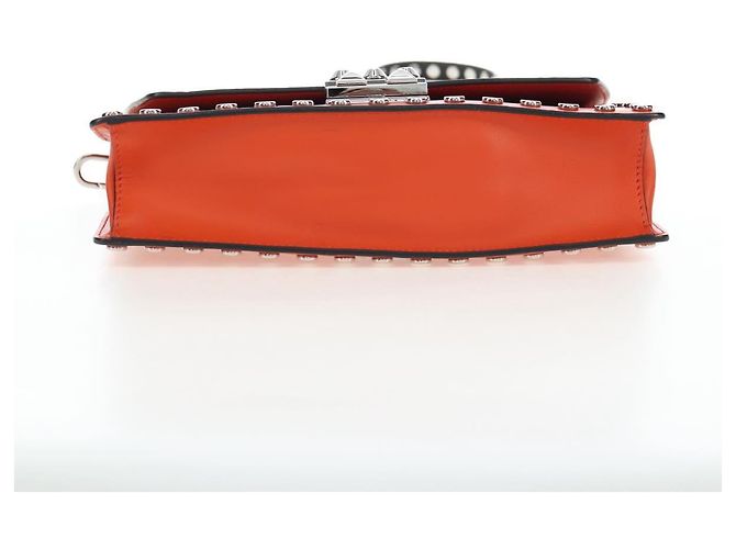 Borsa a Spalla PRADA in Pelle Arancione Argento Auth 190652M - vista 5