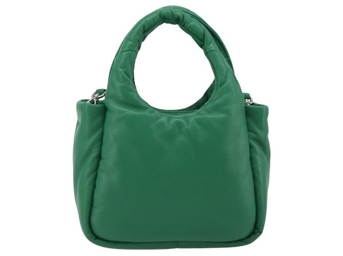 Borsa PRADA in pelle 2way Verde Argento Auth 191471SM - vista 2