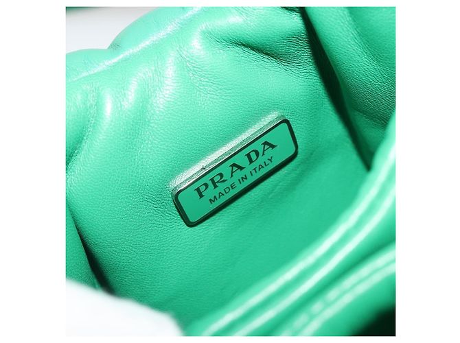 Borsa PRADA in pelle 2way Verde Argento Auth 191471SM - vista 20