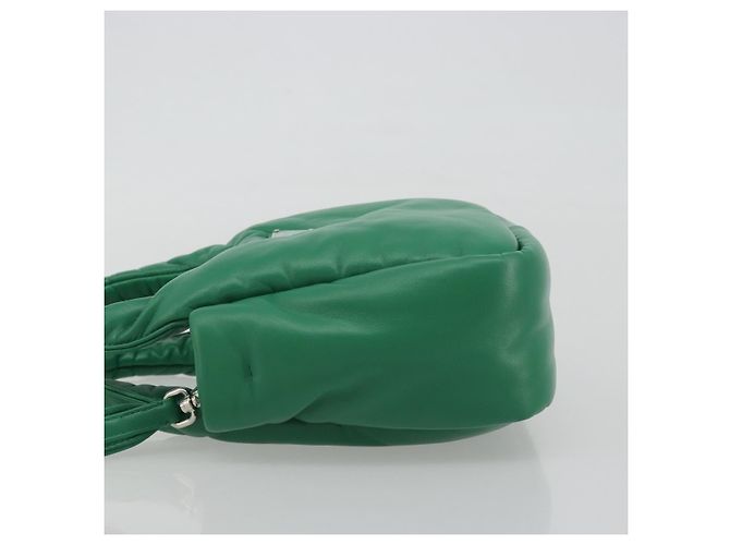 Borsa PRADA in pelle 2way Verde Argento Auth 191471SM - vista 4