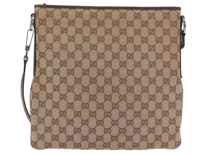 Borsa a Spalla GUCCI GG Canvas Beige Argento 113013 Auth 186678 - vista 13