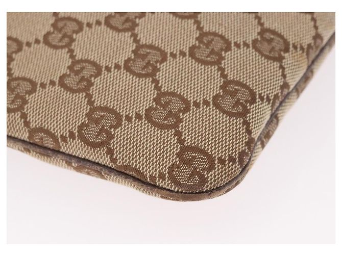 Borsa a Spalla GUCCI GG Canvas Beige Argento 113013 Auth 186678 - vista 15