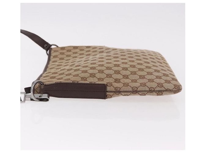 Borsa a Spalla GUCCI GG Canvas Beige Argento 113013 Auth 186678 - vista 5