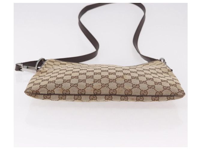 Borsa a Spalla GUCCI GG Canvas Beige Argento 113013 Auth 186678 - vista 6