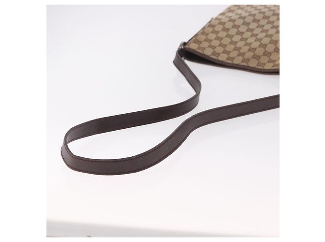 Borsa a Spalla GUCCI GG Canvas Beige Argento 113013 Auth 186678 - vista 8