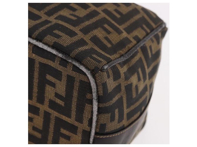 FENDI Zucca Canvas Vanity Hand Bag Marrone Oro Autentico 191576 D'oro - vista 15