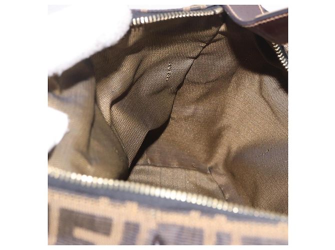 FENDI Zucca Canvas Vanity Hand Bag Marrone Oro Autentico 191576 D'oro - vista 22