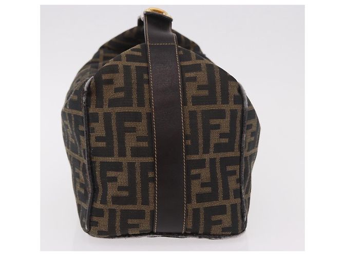 FENDI Zucca Canvas Vanity Hand Bag Marrone Oro Autentico 191576 D'oro - vista 3