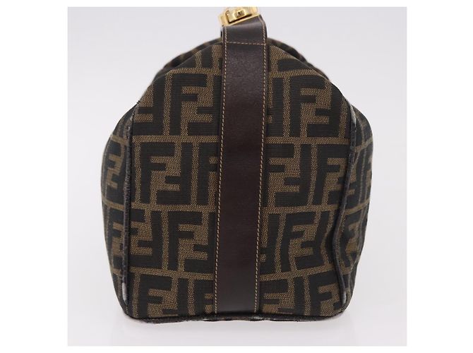 FENDI Zucca Canvas Vanity Hand Bag Marrone Oro Autentico 191576 D'oro - vista 4