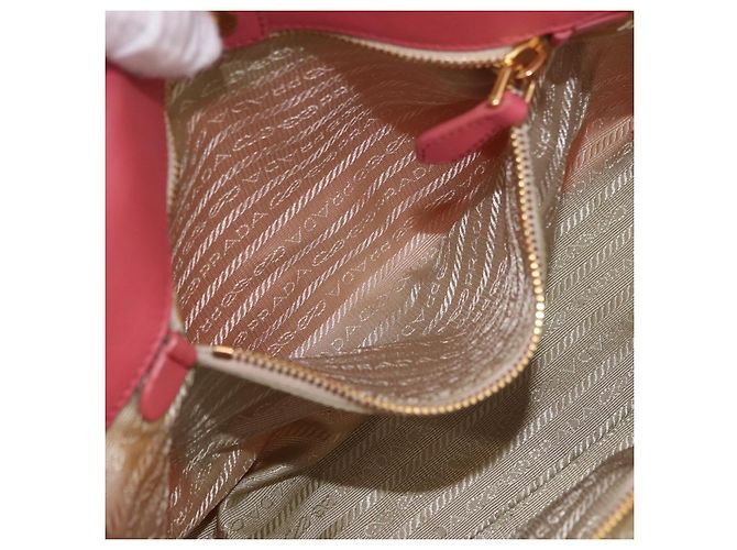 Borsa a mano PRADA Ribbon Nylon Pink Gold Auth 191389A Rosa D'oro - vista 11