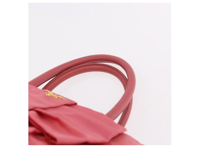 Borsa a mano PRADA Ribbon Nylon Pink Gold Auth 191389A Rosa D'oro - vista 14