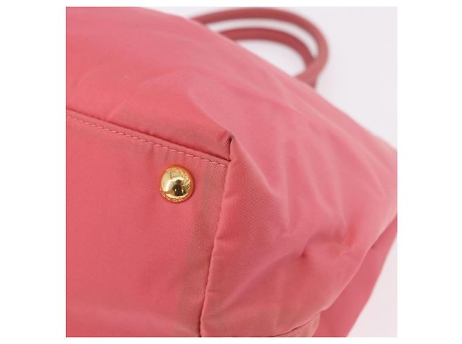 Borsa a mano PRADA Ribbon Nylon Pink Gold Auth 191389A Rosa D'oro - vista 17