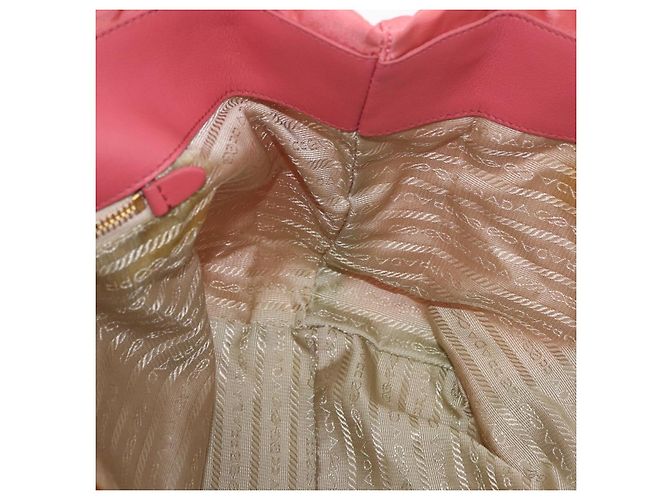 Borsa a mano PRADA Ribbon Nylon Pink Gold Auth 191389A Rosa D'oro - vista 19