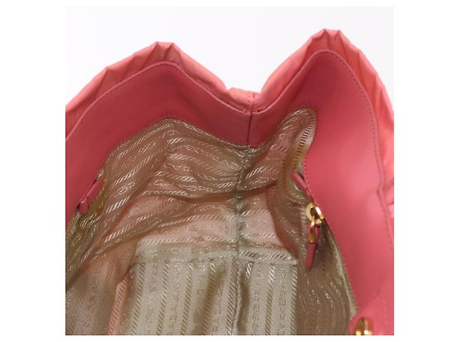 Borsa a mano PRADA Ribbon Nylon Pink Gold Auth 191389A Rosa D'oro - vista 20