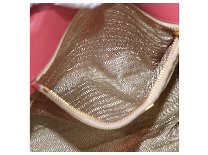 Borsa a mano PRADA Ribbon Nylon Pink Gold Auth 191389A Rosa D'oro - vista 22