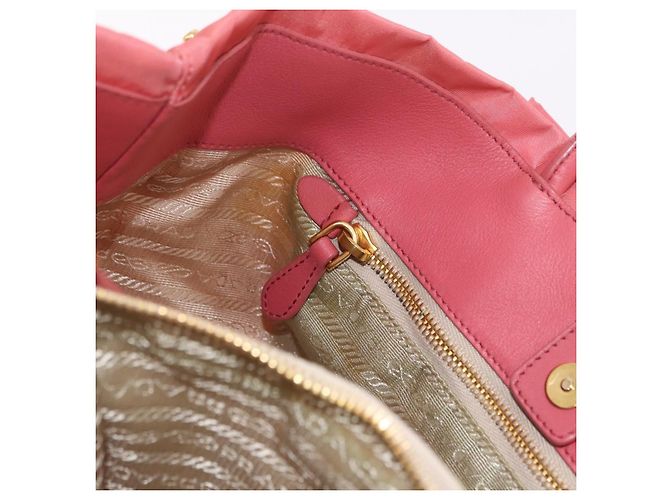 Borsa a mano PRADA Ribbon Nylon Pink Gold Auth 191389A Rosa D'oro - vista 23