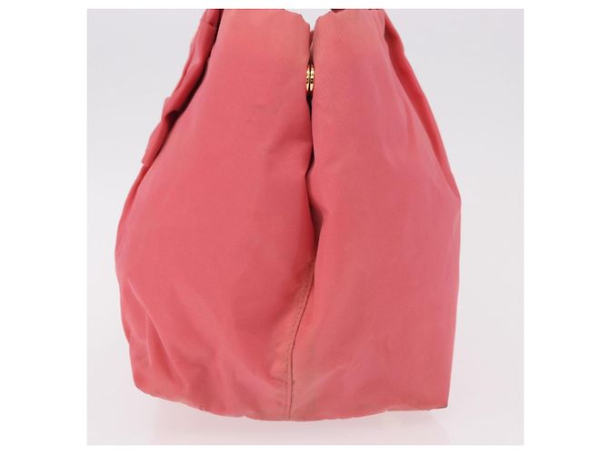 Borsa a mano PRADA Ribbon Nylon Pink Gold Auth 191389A Rosa D'oro - vista 3