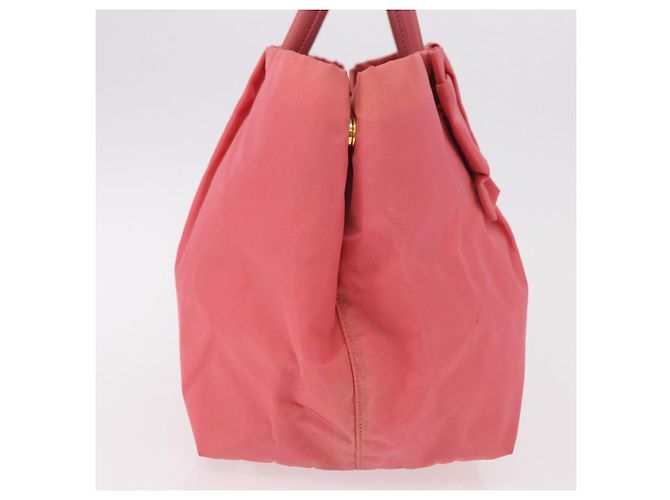 Borsa a mano PRADA Ribbon Nylon Pink Gold Auth 191389A Rosa D'oro - vista 4
