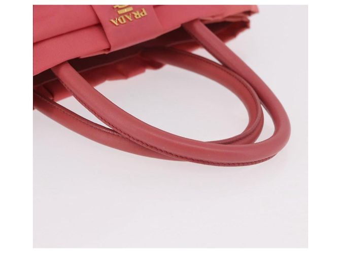 Borsa a mano PRADA Ribbon Nylon Pink Gold Auth 191389A Rosa D'oro - vista 7