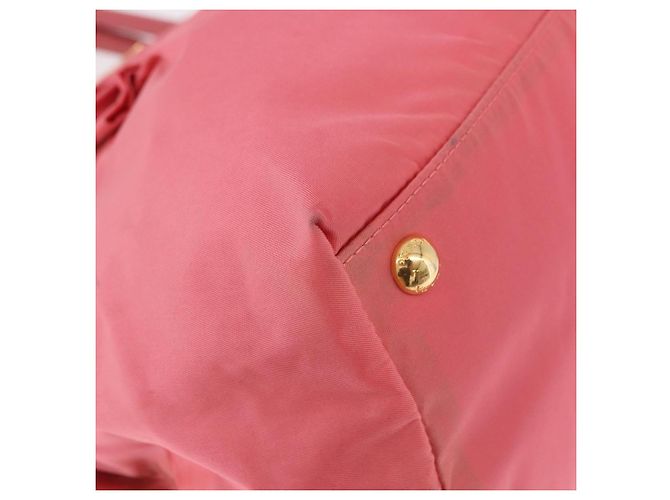 Borsa a mano PRADA Ribbon Nylon Pink Gold Auth 191389A Rosa D'oro - vista 8