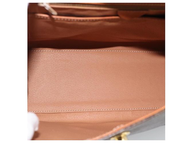 Céline Borsa CELINE Macadam Canvas PVC Pelle Marrone Oro Auth mr2642 D'oro - vista 10