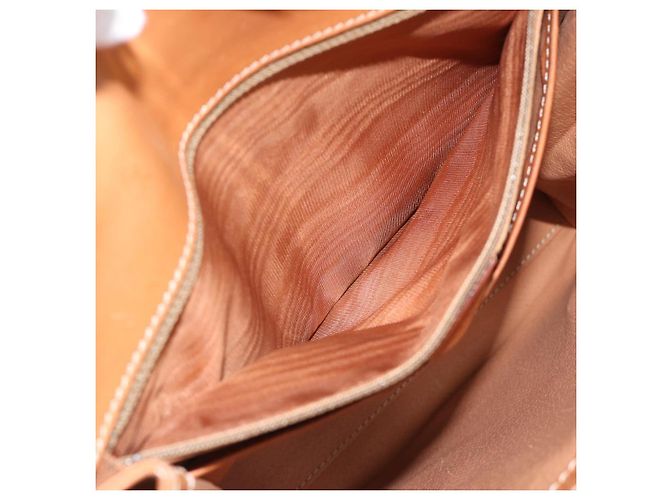 Céline Borsa CELINE Macadam Canvas PVC Pelle Marrone Oro Auth mr2642 D'oro - vista 11