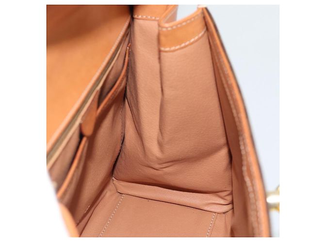 Céline Borsa CELINE Macadam Canvas PVC Pelle Marrone Oro Auth mr2642 D'oro - vista 19