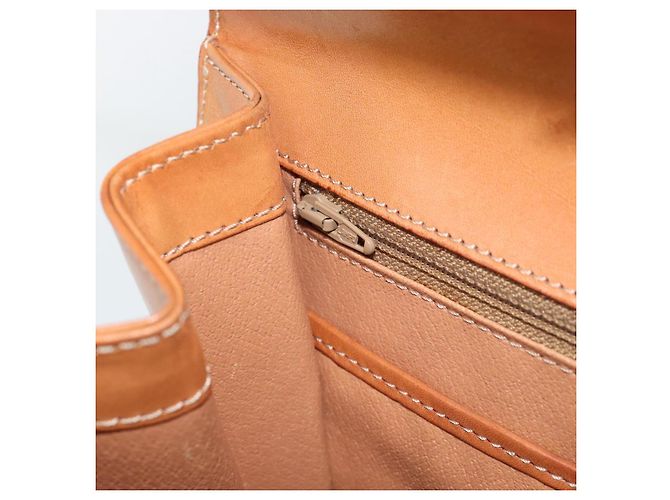 Céline Borsa CELINE Macadam Canvas PVC Pelle Marrone Oro Auth mr2642 D'oro - vista 21