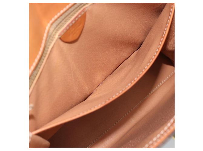 Céline Borsa CELINE Macadam Canvas PVC Pelle Marrone Oro Auth mr2642 D'oro - vista 22