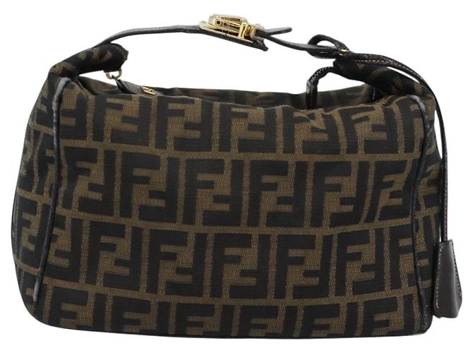 Borsa a Mano FENDI Zucca Canvas Nero Marrone Auth 188089 - vista 13