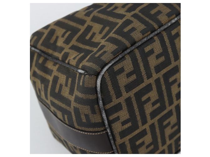 Borsa a Mano FENDI Zucca Canvas Nero Marrone Auth 188089 - vista 16