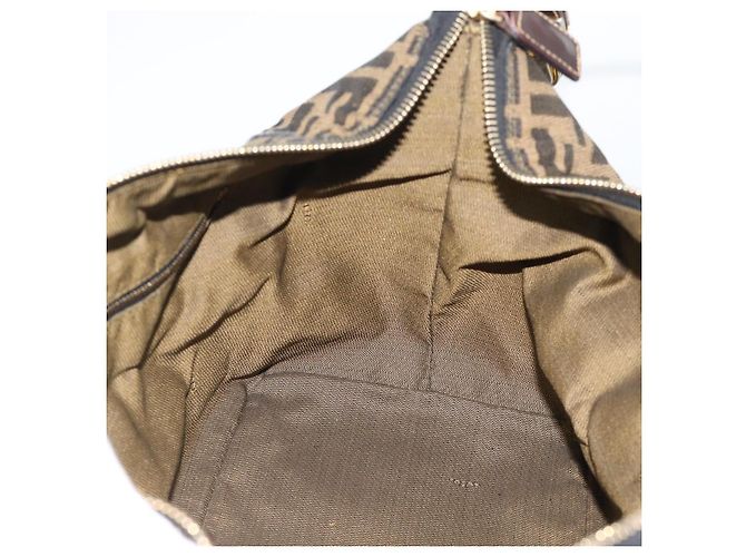 Borsa a Mano FENDI Zucca Canvas Nero Marrone Auth 188089 - vista 19