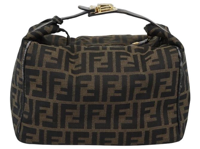 Borsa a Mano FENDI Zucca Canvas Nero Marrone Auth 188089 - vista 2