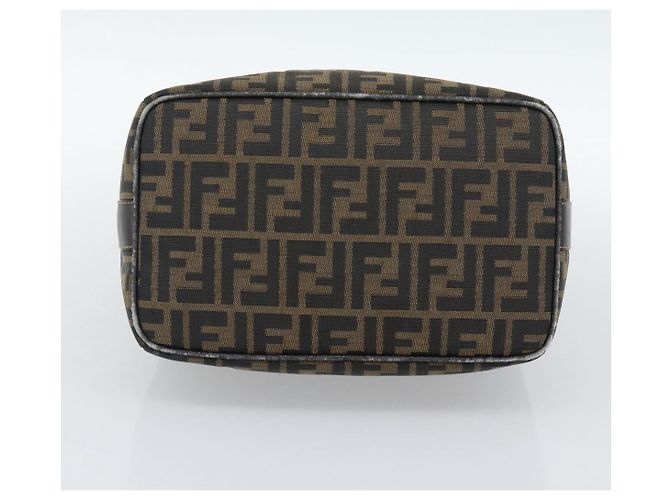 Borsa a Mano FENDI Zucca Canvas Nero Marrone Auth 188089 - vista 5