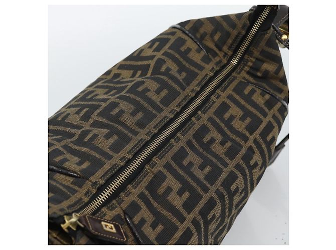 Borsa a Mano FENDI Zucca Canvas Nero Marrone Auth 188089 - vista 8