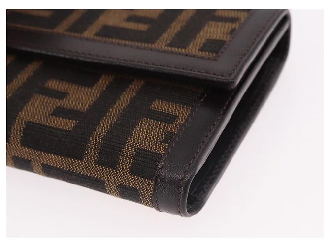 Portafoglio FENDI Zucca Canvas Nero Marrone Auth 191381V - vista 14