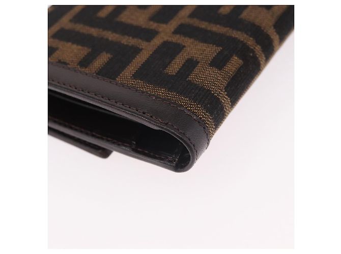 Portafoglio FENDI Zucca Canvas Nero Marrone Auth 191381V - vista 15