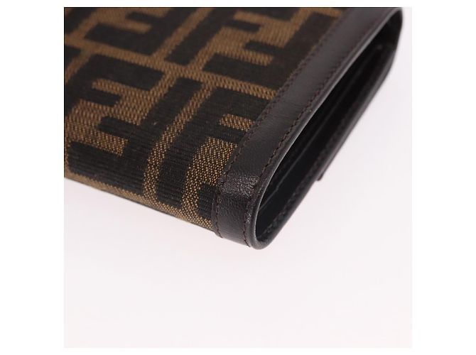 Portafoglio FENDI Zucca Canvas Nero Marrone Auth 191381V - vista 16