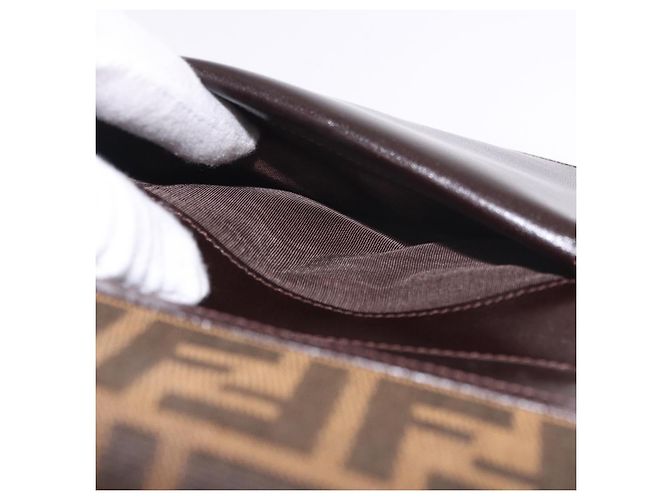 Portafoglio FENDI Zucca Canvas Nero Marrone Auth 191381V - vista 19