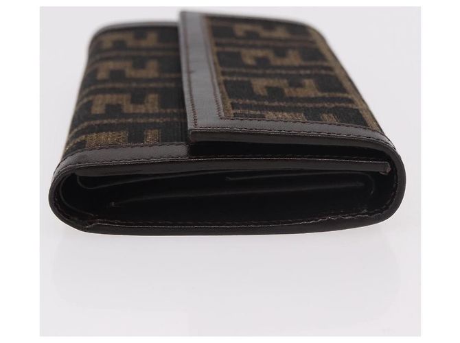 Portafoglio FENDI Zucca Canvas Nero Marrone Auth 191381V - vista 3