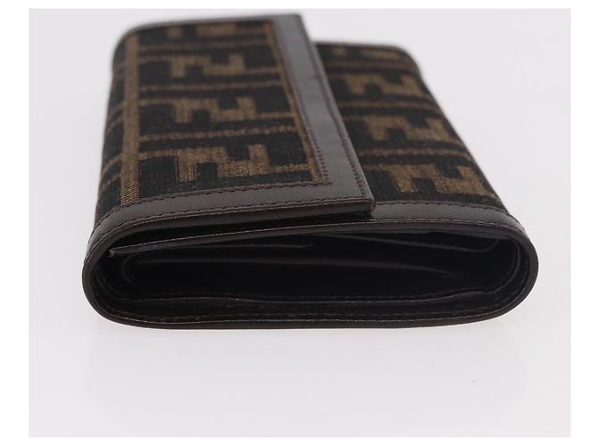 Portafoglio FENDI Zucca Canvas Nero Marrone Auth 191381V - vista 4