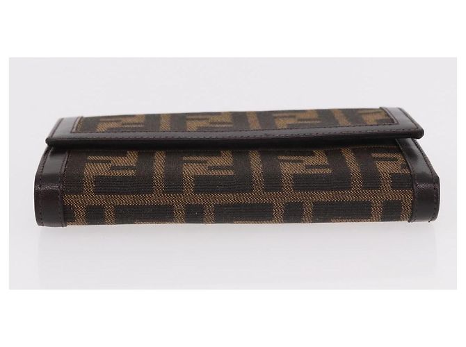 Portafoglio FENDI Zucca Canvas Nero Marrone Auth 191381V - vista 6